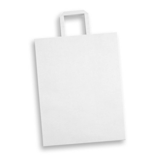 Extra Large Flat Handle Paper Bags White